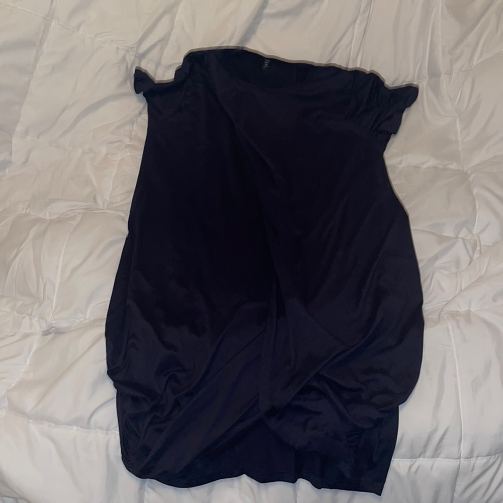 Shein Black tshirt style dress with ruching on side - WORN ONCE